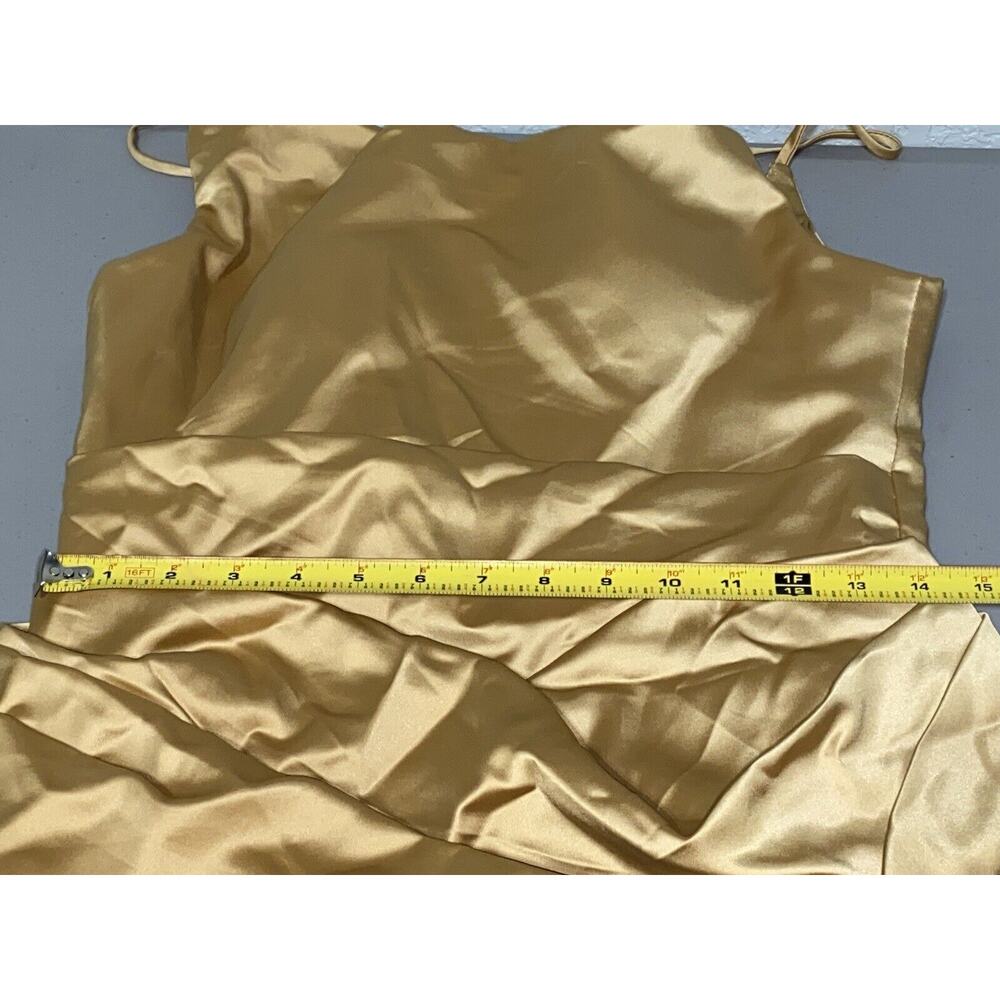 Mew Mews Formal Gown Statement Dress Elegant Gold Sequins Maxi Womens Medium NEW - Picture 9 of 13